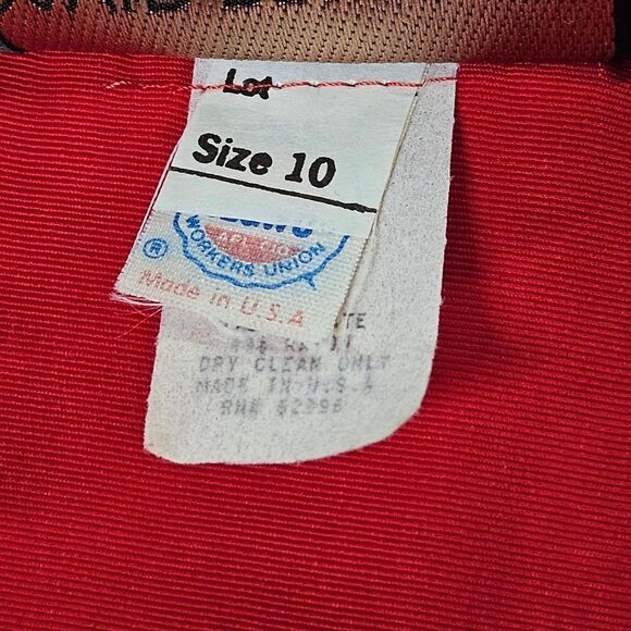 David Benjamin Vintage 80's Bold Red Double Breasted Tailored Fit Blazer Blouse - Picture 7 of 16